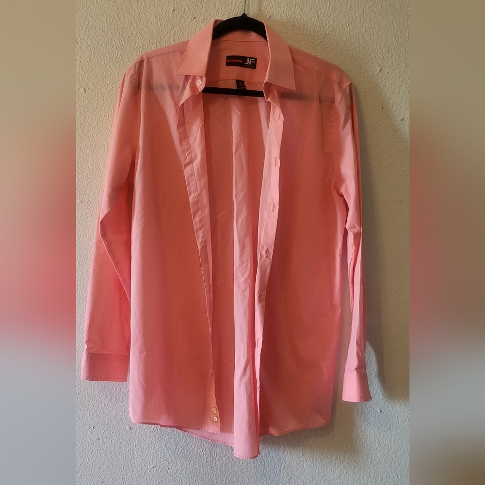 J.Ferrar Mens Pink Button down Long Sleeve